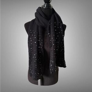 Elegant Black Sequin Scarf